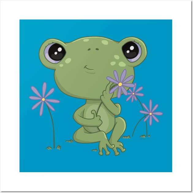 Cute Green Frog Wall Art by Character Alley